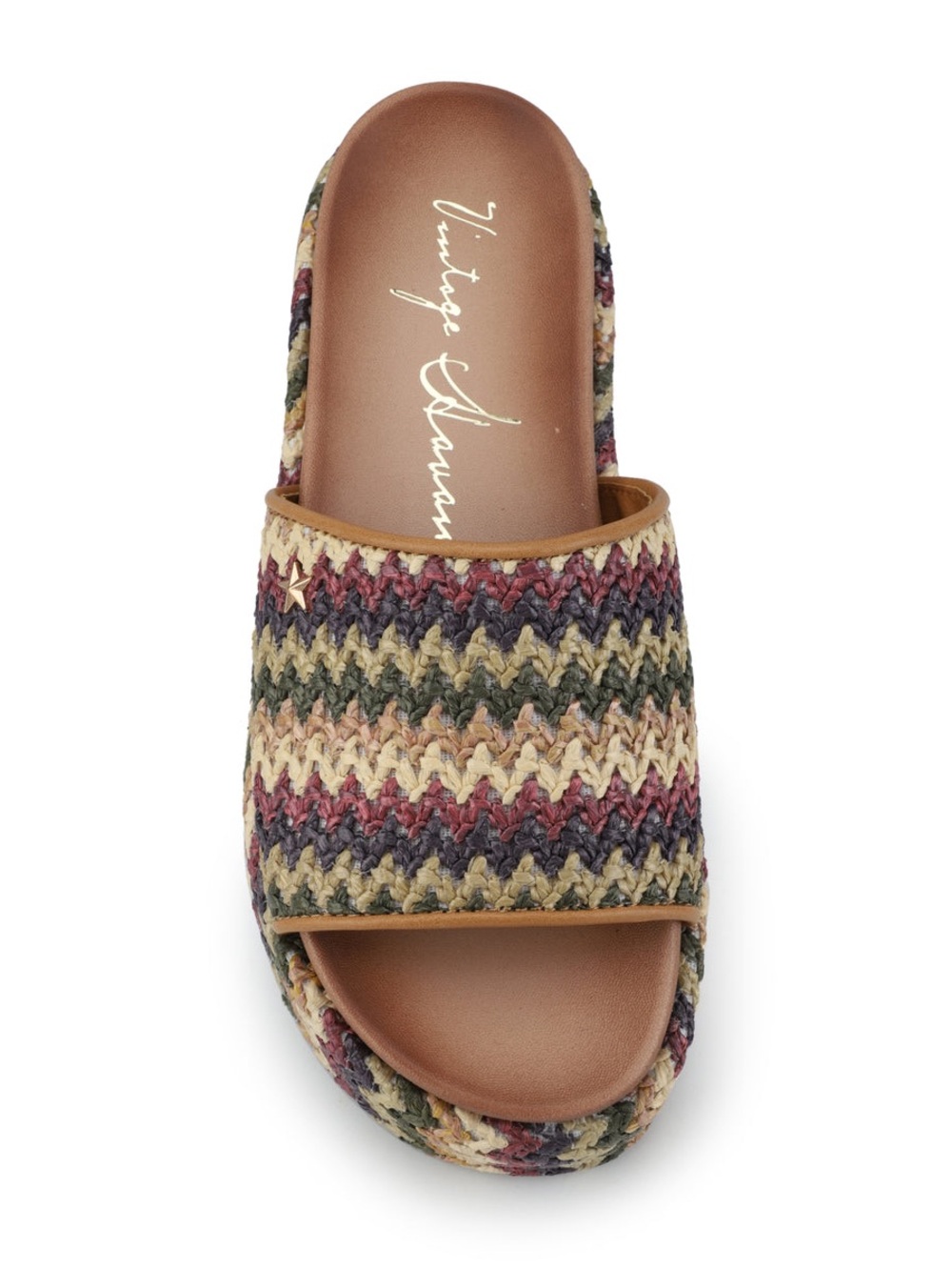 Vintage Havana NINA Multicolor Platform Slide in Green, Burgundy, Tan NEW $95